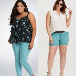 Torrid Teal shirt n short set ..shirt 1 shorts 18